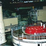 The reactor hall within the primary circuit of the Paks Nuclear Power Plant