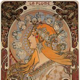 Alphons Mucha: La Plume's Kalender (poster, Art nouveau)