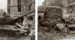 Spuren der Straßenkämpfe in Budapest von 1956