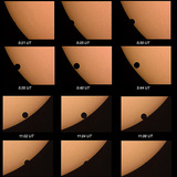 Trajet de Vénus à travers la face du Soleil