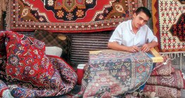 Fabricant de tapis à Damas, Syrie