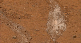 Tracks of the Mars rover Spirit