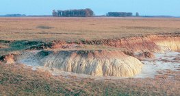 Bodenerosion in Hortobágy (Ungarn)