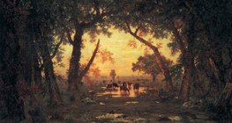 Rousseau: La Forêt de Fontainebleau le matin (1850, Réalisme)