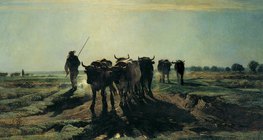 Constant Troyon: Boeufs allant au labour (1852, Réalisme)
