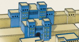 Reconstruction d'un dessin de la Porte Babylonienne d'Ishtar