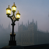Houses of Parliament in de mist, Londen