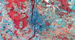 Image en fausses couleurs de Budapest, Hongrie
