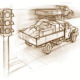 De beladen vrachtwagen accelereert langzamer en heeft dus een hogere traagheid