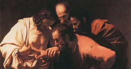 Carvaggio: L'Incrédulité de Saint Thomas (1601-1602 environ, Baroque)