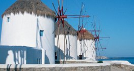 Moulins à vent à Mykonos