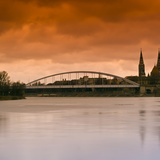 De Tisza Rivier in Szeged, Hongarije
