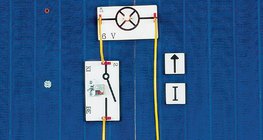 Un simple circuit avec symboles et quantités physiques