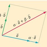 Lineaire combinatie van vectoren op een vlak (met 2 basis vectoren)