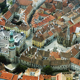 Sopron, het stadscentrum met de Vuurtoren