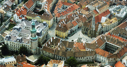 Sopron, centre ville avec tour des pompiers