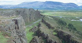 Thingvellir, situé dans une vallée de rift en Islande