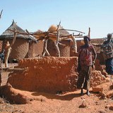 Een cirkelvormig dorp in Afrika