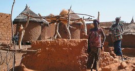 Een cirkelvormig dorp in Afrika