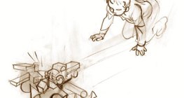 Die angespannte Feder bringt das Auto in Bewegung