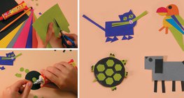 Wir basteln aus regelmäßigen Formen Tiere