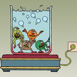 De intense beweging van de deeltjes wordt aangegeven door een hogere temperatuur