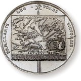 Une médaille représentant les changements de frontière après le Traité de Karlowitz