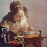Johannes Vermeer: De kantwerkster (c. 1665, Barok)
