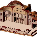 Tekening van een dwarsdoorsnede van het Hagia Sophia (Byzantijnse kunst)