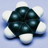 Het ruimtevullend model van een benzeen-molecuul