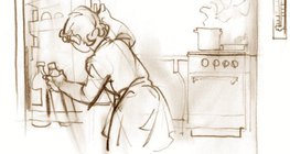 Heiße Suppe, kalter Fruchtsaft