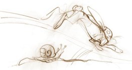 Die Schnecke ist langsam, der Hase ist schnell