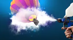 Wat is de overeenkomst tussen een heteluchtballon en een verfspuit?