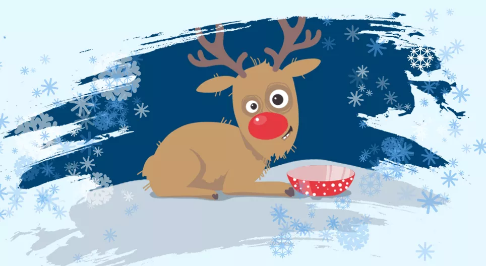 Help de Kerstman bij het voeren van Rudolph