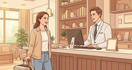 À la réception de l'hôtel