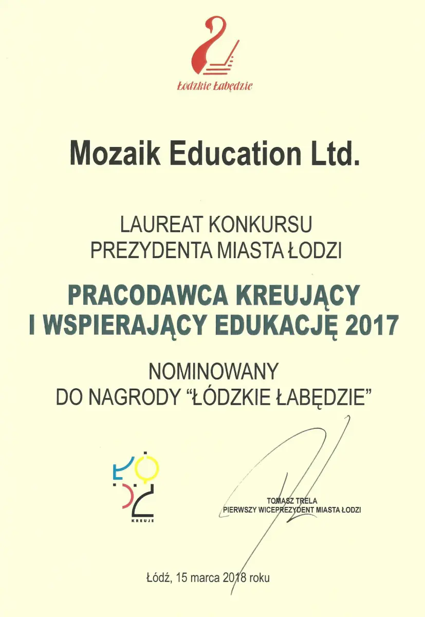 From Poland with Recognition AKA Mozaik and Łódź Partner School