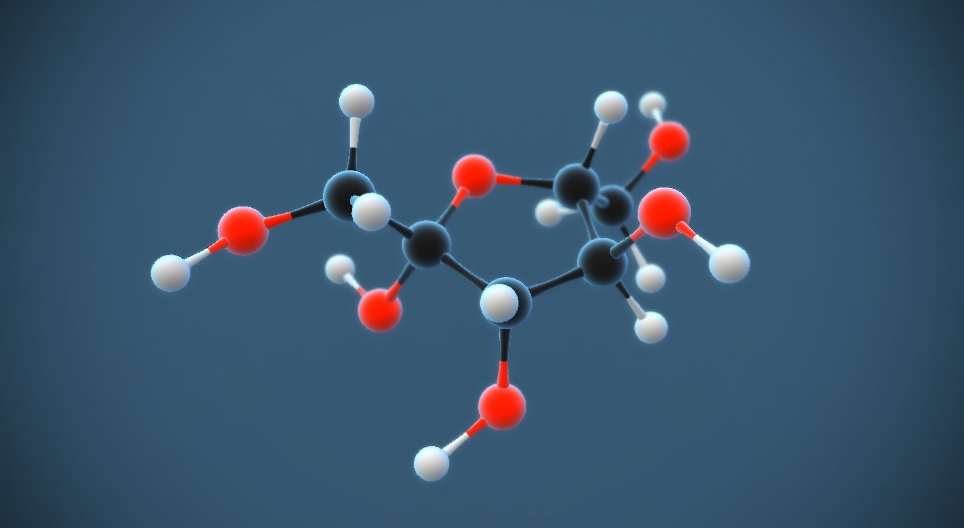 Bèta-D-fructose (vruchtensuiker) (C₆H₁₂O₆)
