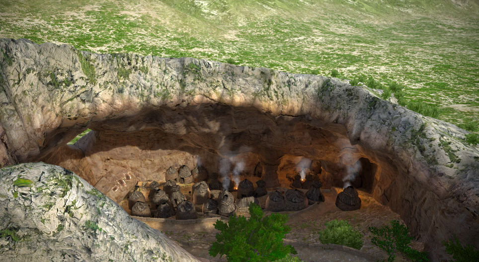 Het dorp Tiscali (Sardinië, eerste millennium voor Christus)