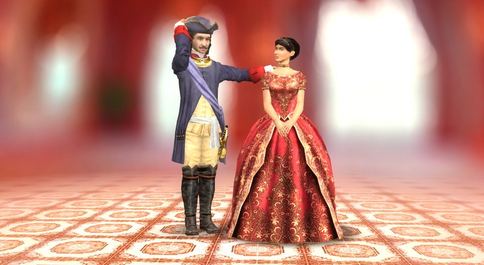 Russische tsaar Peter I met zijn vrouw